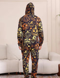 Halloween One-Piece Line Pumpkin Family Matching Pajamas