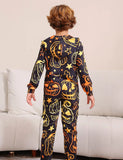 Halloween One-Piece Line Pumpkin Family Matching Pajamas