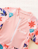 Pink Plant Split Swimsuit - Mini Taylor