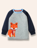 T-shirt à manches longues avec appliqué de renard mignon