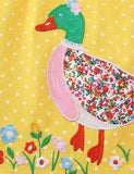 Gúna poncaithe Appliqué Duck Floral