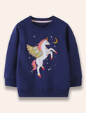 Night Unicorn Appliqué Sweatshirt