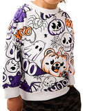 Halloween Pumpkin Ghost Printed Sweatshirt