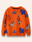 Sweatshirt mit Cartoon-Tier-Aufdruck