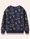 Sweatshirt mit mehrfarbigem Sternen-Dinosaurier-Aufdruck