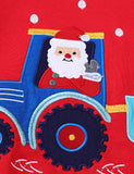 Nollag Santa Claus Truck Appliqué Geansaí