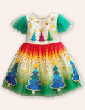 Fun Christmas Tree Tulle Party Dress