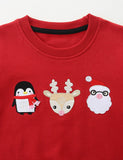 Sudadera con aplique de Papá Noel, reno, pingüino navideño