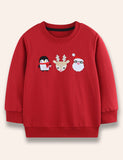 Sudadera con aplique de Papá Noel, reno, pingüino navideño