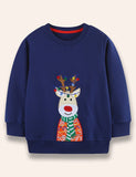 Christmas Lampion Reindeer Appliqué Sweatshirt