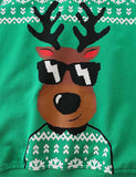 Christmas Cool Reindeer Printed Sweatshirt