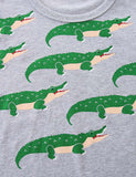 T-shirt à manches longues imprimé crocodile