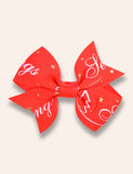 2PCS Christmas Ribbed Bow Hairpins