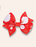 2PCS Christmas Ribbed Bow Hairpins