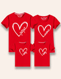 Valentine's Day Heart Printed Family Matching T-Shirt