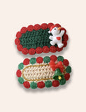 2PCS Christmas Handmade Knitted Hairpins