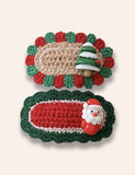 2PCS Christmas Handmade Knitted Hairpins