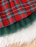 Christmas Plaid Ruffled Tulle Dress