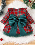 Christmas Plaid Ruffled Tulle Dress