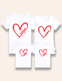 Valentine's Day Heart Printed Family Matching T-Shirt