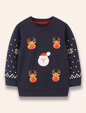 Christmas Santa Claus&Reindeer Printed Sweatshirt