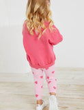 Heart Printed Sweatshirt Set