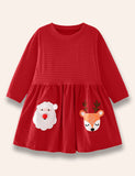 Christmas Santa Claus&Reindeer  Appliqué Dress