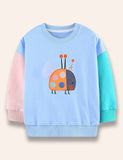 Sweat-shirt à appliqué coccinelle color block