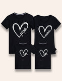 Valentine's Day Heart Printed Family Matching T-Shirt