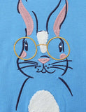 Sweat-shirt brodé lapin lunettes