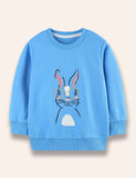 Sweat-shirt brodé lapin lunettes