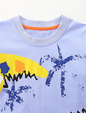 T-shirt à manches longues imprimé crocodile de dessin animé