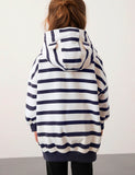 Fox Appliqué Striped Hooded Sweatshirt Set