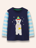 Cute Polar Bear Printed Long Sleeve T-Shirt