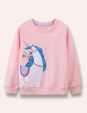 Sweat-shirt à appliqué licorne