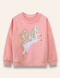 Sweat-shirt à appliqué licorne