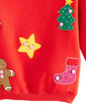 Weihnachts-Lebkuchenmann-Applikations-Sweatshirt