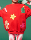 Christmas Gingerbread Man Appliqué Sweatshirt