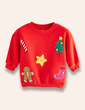 Weihnachts-Lebkuchenmann-Applikations-Sweatshirt