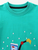 Sweat-shirt de Noël avec application d'excavatrice du Père Noël