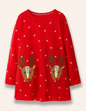 Vestido navideño con apliques de animales