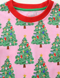 Kleid mit Weihnachtsbaum-Print