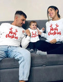 Sweat-shirt assorti pour la famille avec lettres de Noël imprimées