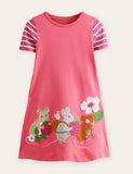 Elsie Big Appliqué Cotton Dress