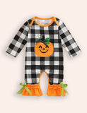 Halloween Pumpkin Applique Romper