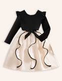 Christmas Ruffle Sleeve Splicing Princess Dress