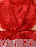 Valentine's Day 3D Flower Flocking Love Gauze Skirt Headdress Two-piece Set