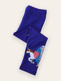 Unicorn Patch Embroidered Cotton Leggings