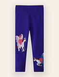 Unicorn Patch Embroidered Cotton Leggings