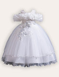 Flower Embroidered Long Princess Dress